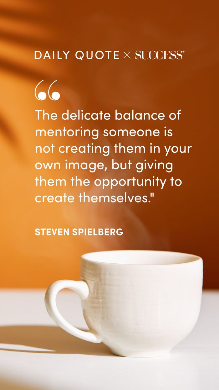 "The delicate balance of mentoring someone is not creating them in your own image, but…" — Steven Spielberg, on Lead with Heart