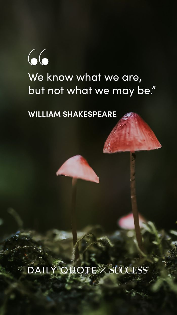 "We know what we are, but not what we may be." — William Shakespeare, on Dream Bigger